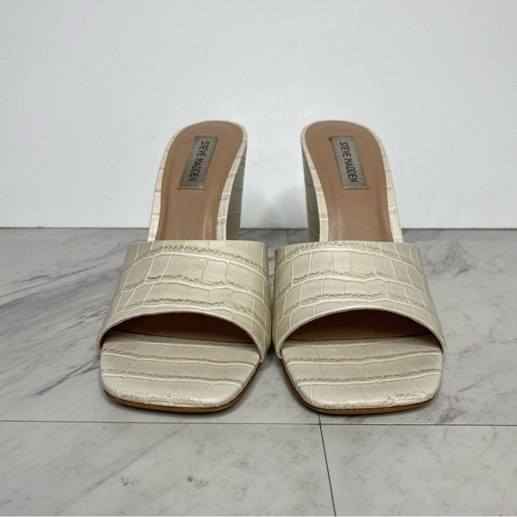Steve Madden Veles Bone Croc Faux Leather Wedge Heel 9 1/2 - Picture 2 of 12